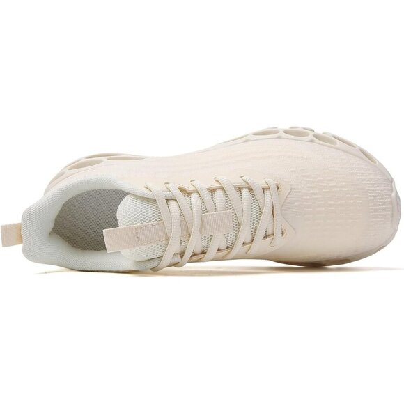 Women's Cream Athletic Tennis Walking Shoes Fashion Sport Running Sneakers - Picture 3 of 7